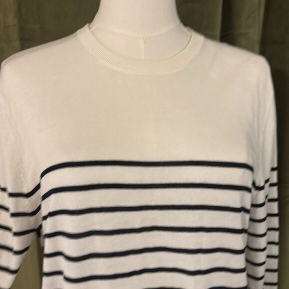 Suitsupply pure cotton Black and White Striped Sweater, M - Picture 3 of 8